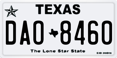 TX license plate DAO8460
