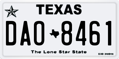 TX license plate DAO8461