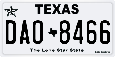 TX license plate DAO8466