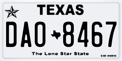 TX license plate DAO8467