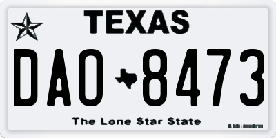 TX license plate DAO8473