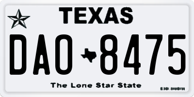TX license plate DAO8475