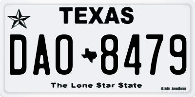 TX license plate DAO8479