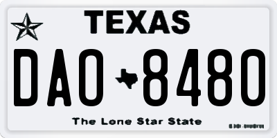 TX license plate DAO8480