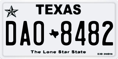 TX license plate DAO8482