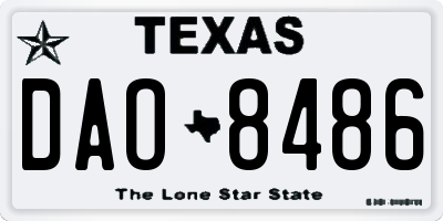 TX license plate DAO8486