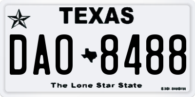 TX license plate DAO8488