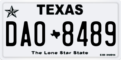 TX license plate DAO8489