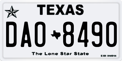 TX license plate DAO8490