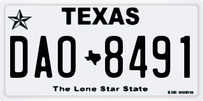 TX license plate DAO8491