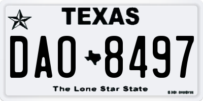 TX license plate DAO8497