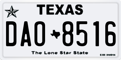 TX license plate DAO8516