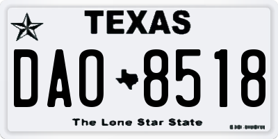 TX license plate DAO8518