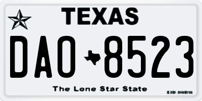 TX license plate DAO8523
