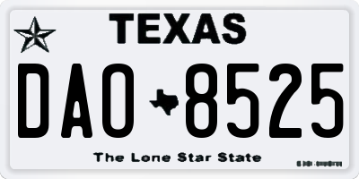 TX license plate DAO8525