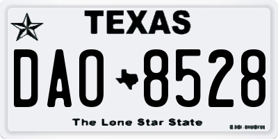 TX license plate DAO8528