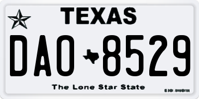 TX license plate DAO8529