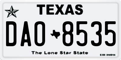 TX license plate DAO8535