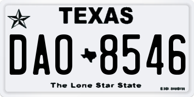 TX license plate DAO8546