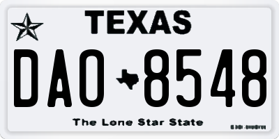 TX license plate DAO8548