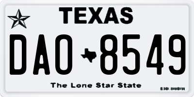 TX license plate DAO8549