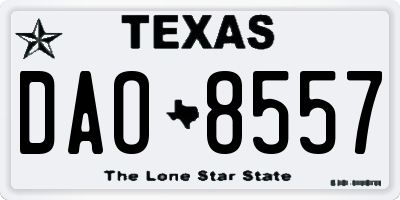 TX license plate DAO8557