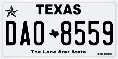 TX license plate DAO8559