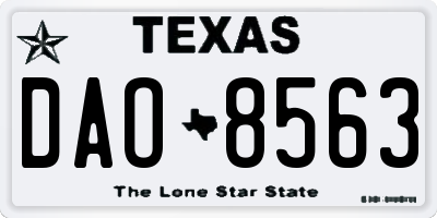TX license plate DAO8563