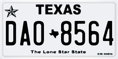 TX license plate DAO8564