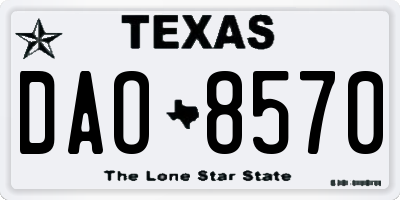 TX license plate DAO8570
