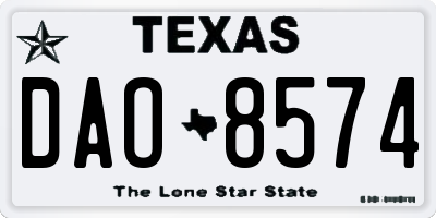 TX license plate DAO8574