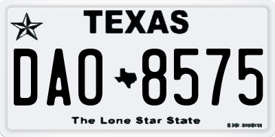 TX license plate DAO8575