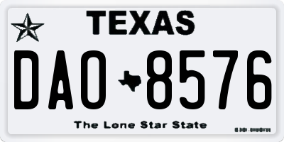 TX license plate DAO8576