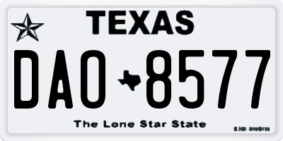 TX license plate DAO8577