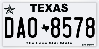 TX license plate DAO8578