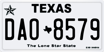 TX license plate DAO8579