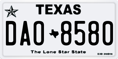 TX license plate DAO8580