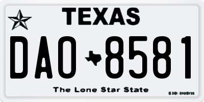 TX license plate DAO8581