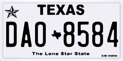 TX license plate DAO8584