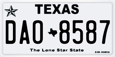 TX license plate DAO8587
