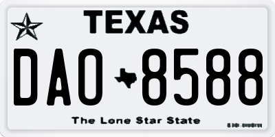TX license plate DAO8588