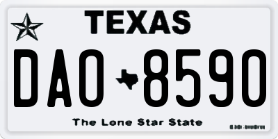 TX license plate DAO8590