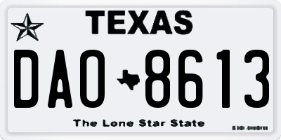 TX license plate DAO8613