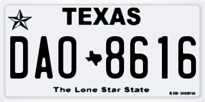 TX license plate DAO8616