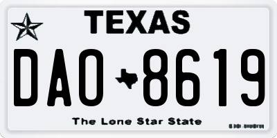 TX license plate DAO8619