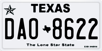 TX license plate DAO8622