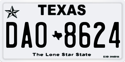 TX license plate DAO8624