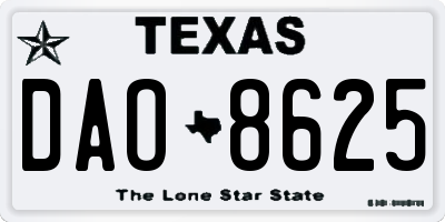 TX license plate DAO8625