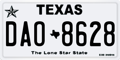 TX license plate DAO8628
