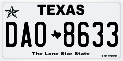 TX license plate DAO8633